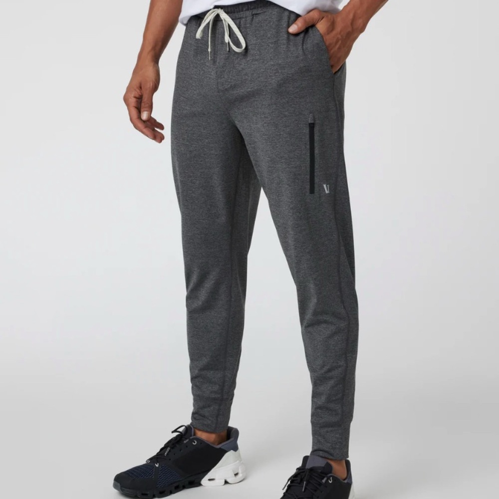 Vuori Sunday Performance Jogger Pants Mens Large Charcoal Gray Heather Stretch